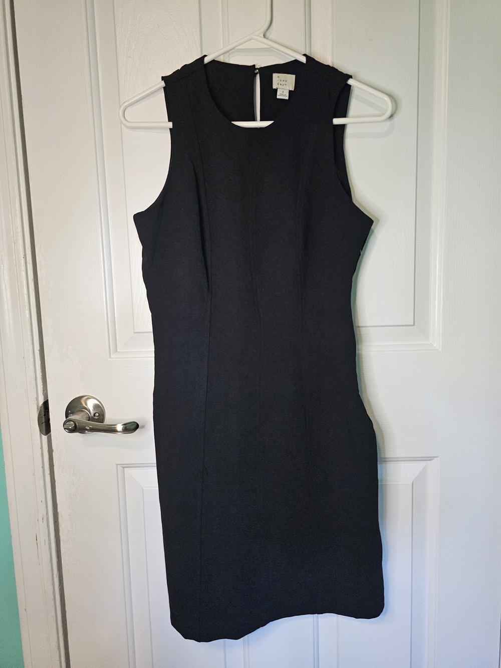 A New Day Black Sleeveless Bodycon Sheath Dress Women's Size 2